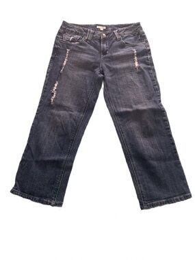 Y2K Fashion Bug Distressed Cropped Jeans Size 6